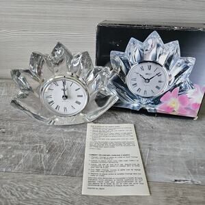 Vintage Mikasa Fleurisse German Made Desk Gift Clock Crystal Quartz